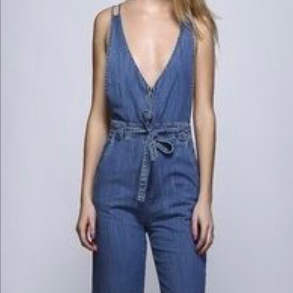 LITZ 70’s INSPIRED DENIM JUMPSUIT SIZE SMALL